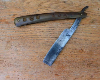 Antique Cut Throat Razer " Chasseurs d'Afrique RCA " Clarke Shirley & Co 1870s Victorian Shaving Razor Collectible