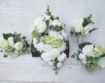 Luxury cascade teardrop bridal bouquet bridesmaid bouquet wedding flowers ivory cream peony rose rustic garden flowers