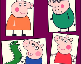 Peppa Pig SVG- Pig Layered SVG- Peppa Pig Designs for Cricut and Silhouette