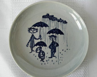 Bjorn Wiinblad Nymolle Denmark Miniature Plate, c.1960.
