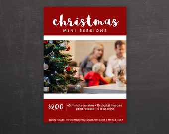 Christmas Mini Session Template - Holiday Mini Sessions, Christmas Minis Photography Booing Ad - Photoshop Template PSD *INSTANT DOWNLOAD*