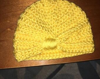 Crochet toddler flapper girls hat