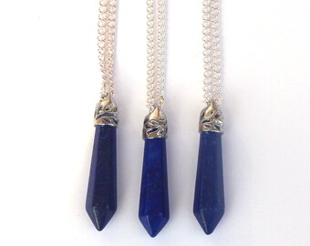 Lapis Lazuli Crystal Necklace, Crystal Necklace, Lapis Lazuli Necklace, Crystal Pendant, Crystal Point Necklace, Lapis Lazuli, Lapis Lazuli