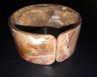 Vintage brown marbled cuff bracelet