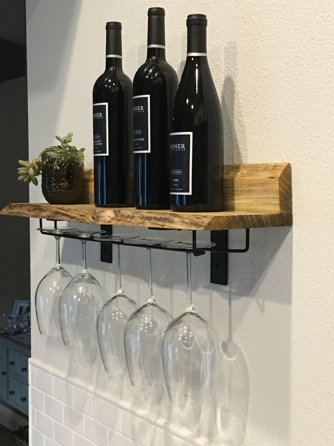 Live Edge Wine rack/shelf