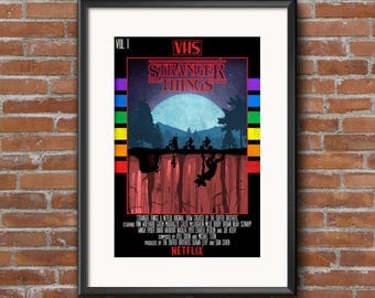 Stranger Things VHS Style Poster Print - High Quality A3 250gsm Print Poster