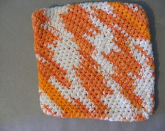Orange and White Pot Holder