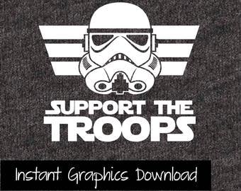 Star Wars Onsie Support the Troops Storm Trooper SVG Download Clip Art for Cricut Vinyl Cutters