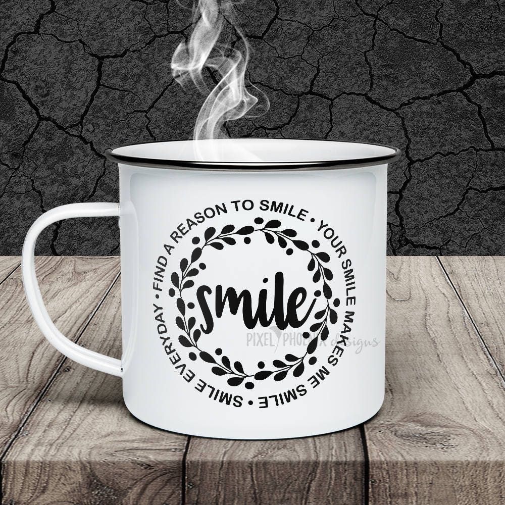 Download Smile svg cut file, instant download, diy coffee mug, coffee mug sayings, mug design, heat ...