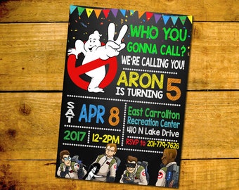 Ghostbusters Birthday Invitation -Ghostbusters Birthday Party Invitation -Ghostbusters Printable Digital File-Ghostbusters Invitation