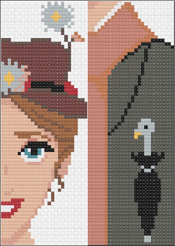 Mary Poppins Disney Cross Stitch Bookmark Pattern