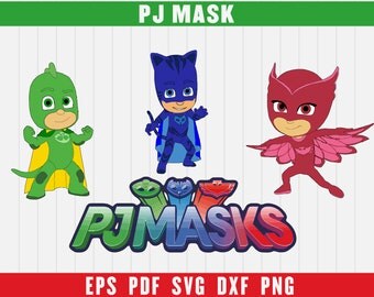 PJ Masks - Heroes and Villains - svg, dxf, eps, png, Pdf - Download - Cut File, Clipart - Cricut Explorer - Silhouette Cameo