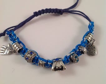 Blue macrame bracelet