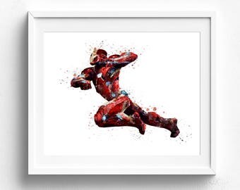 Iron man print, iron man poster, marvel art print, iron man superhero, iron man paint, ironman wall art, superhero print, ironman wall decor