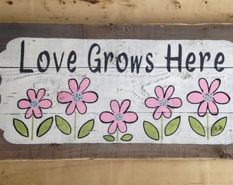 Download Love grows stencil | Etsy