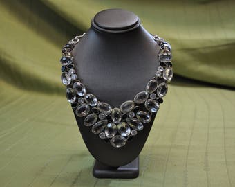 Vintage 925 Silver Bib Necklace