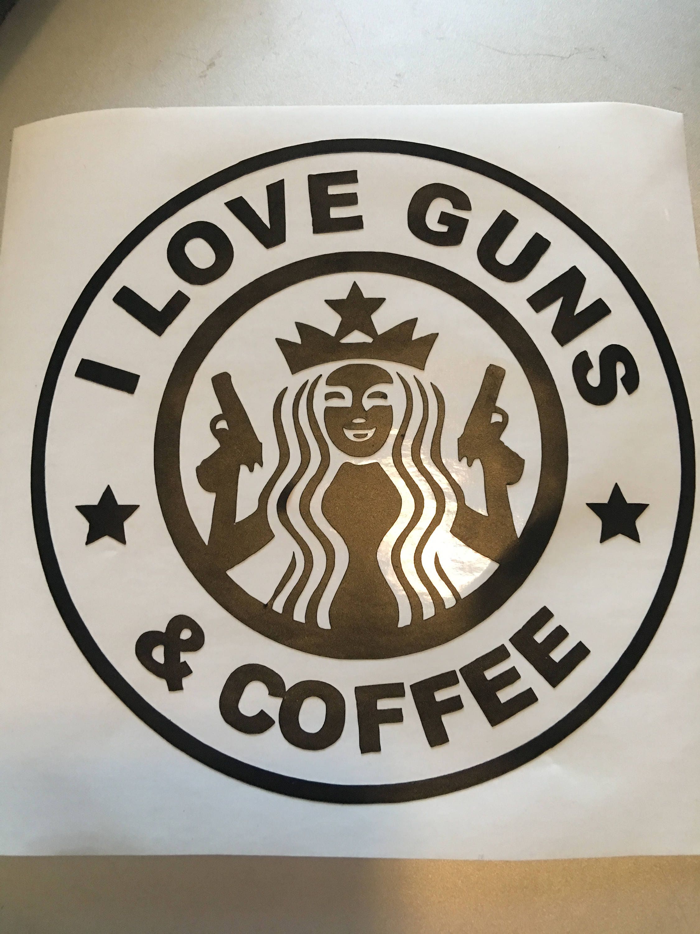 I love guns and coffee decal