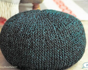 Decorative Chunky Deep Emerald Pouffe Digital Pattern.