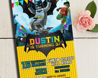 Lego Batman invitation, Batman Party, Lego Batman birthday invitation, Batman Printables, Batman Invite, Lego invitation, Lego Batman Party