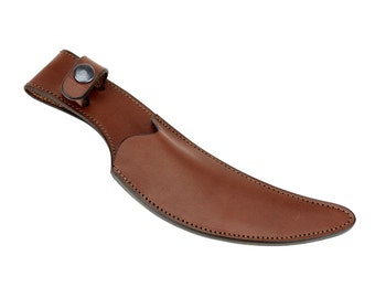 Brown Leather Railroad Spike Knife Sheath for knives made by Northern Crescent Iron. Will NOT work with other spike knives. SHEATH ONLY!