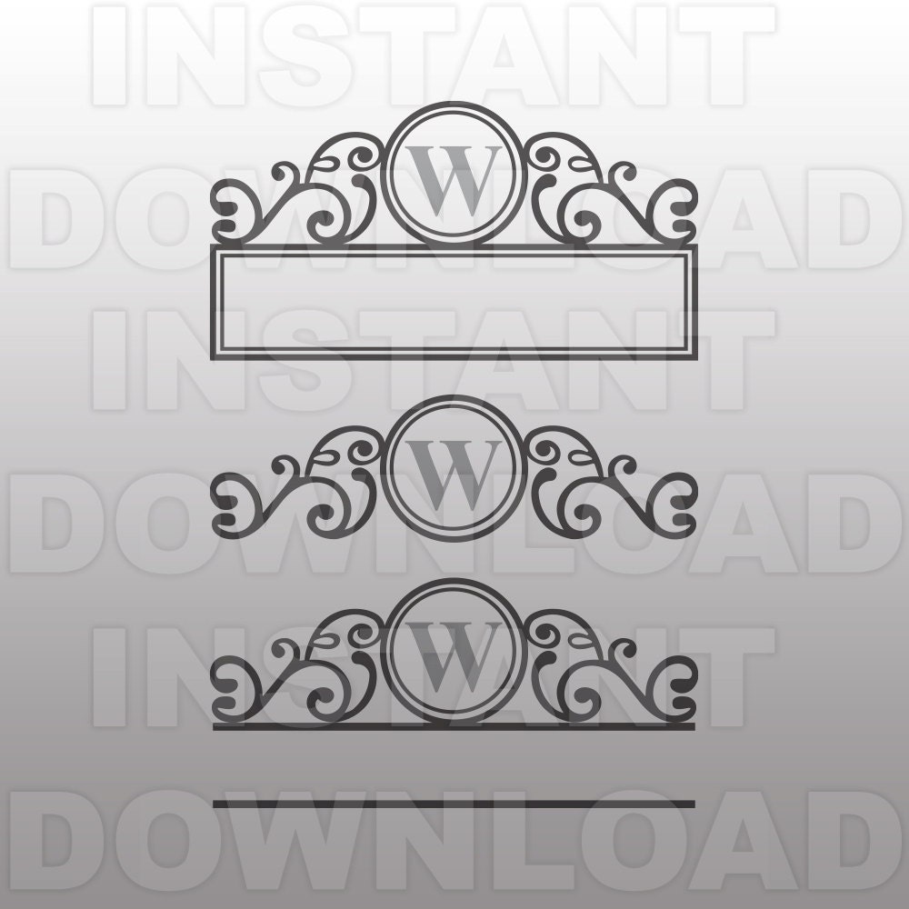 Download Fancy Ornate Mailbox Monogram Frame SVG File Commercial