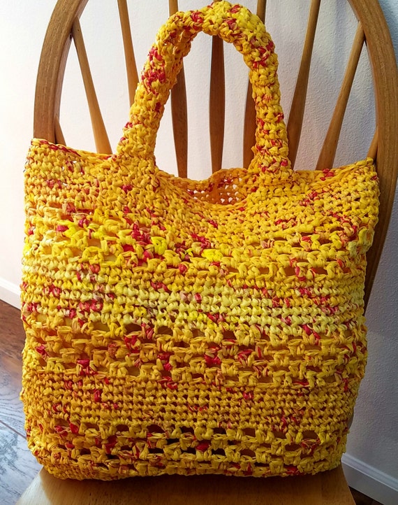 Plarn Tote Bag from Plastic Grocery Bags Market Bag Beach