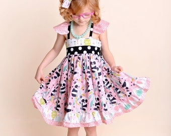 Baby Panda Dress - Baby Dress- Panda Bear Dress- Toddler Animal Dress - Panda Outfit - Baby Birthday Dress - Party Dress - Toddler Dress