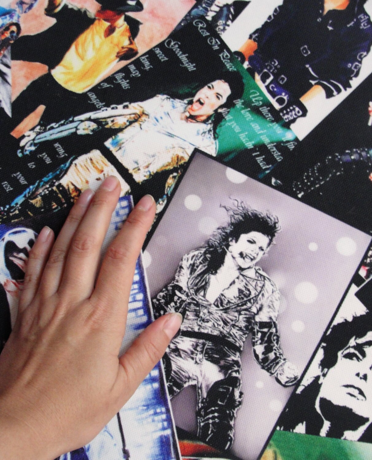 Michael Jackson printed Cotton fabric Music Legend popart from