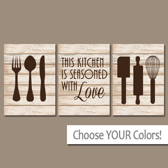 KITCHEN Wall Art CANVAS or Prints Kitchen PICTURES Utensils