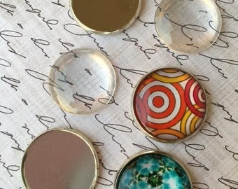 Makes 20 MAGNETS DIY Kit 25mm Bezels + Glass Domes + Magnets Super Easy and Fun Making Round