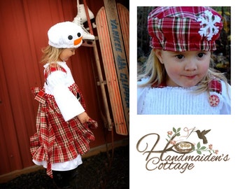 The Handmaiden's Cottage Reversible Appliqued Snow Cap