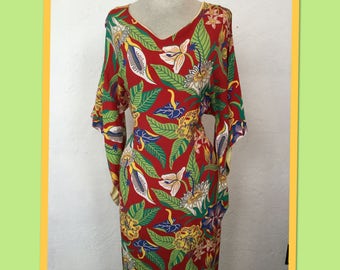 Vintage 1940s Pake Muu / Hawaiian Dress waist 33" VLV Viva Las Vegas 20