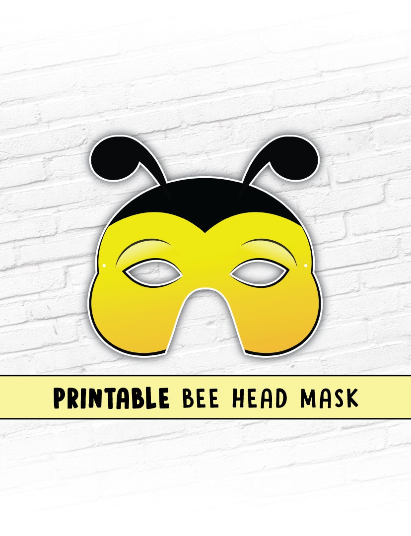 Bumble Bee Head Printable Bug Mask Photo Prop Bug Mask