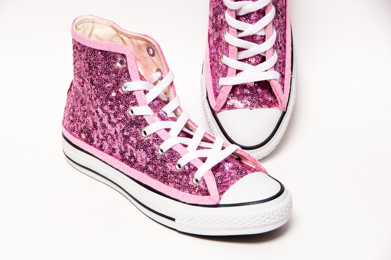 Tiny Sequin Starlight Blush Lite Pink Converse All Star Hi