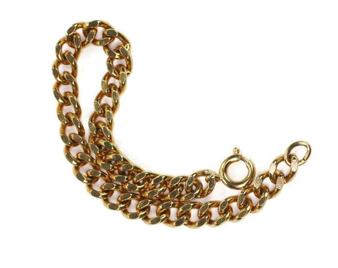 Curb Link Starter Charm Bracelet Gold Tone Vintage