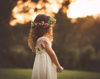 Boho Flower Girl Dress, Photoshoot dress, Family photo dress, Flower Girl, Special occasion dress, Toddler Girl Dress by bitty bambu