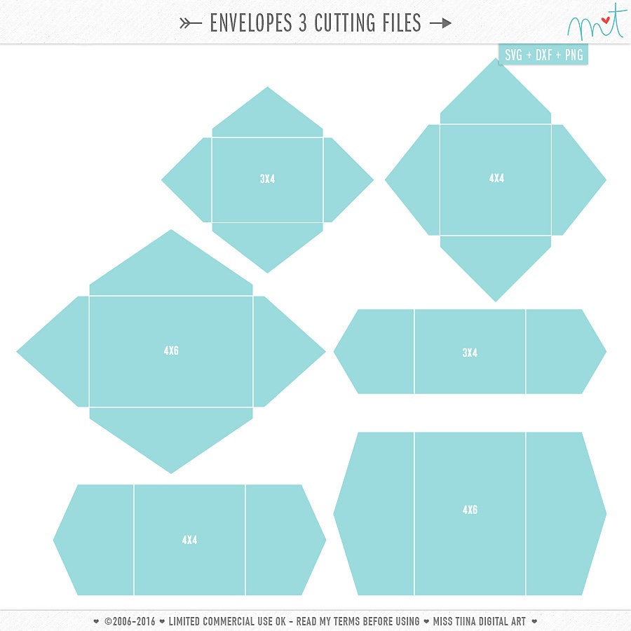 Download Envelopes 3 SVG DXF Digital Die Cut Files for cutting