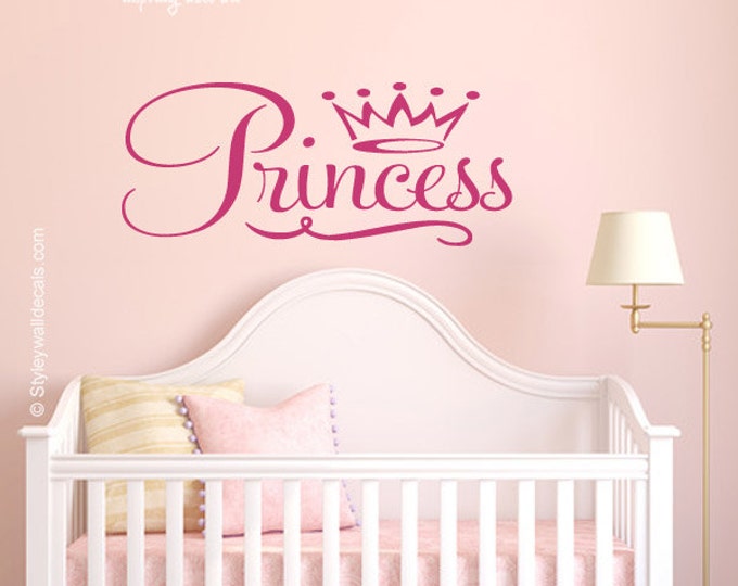 Princess Wall Decal, Fairy Tale Wall Decal, Princess Vinyl Lettering Wall Decal, Girls Bedroom Wall Decal, Princess Wall Quote Nursery Decal