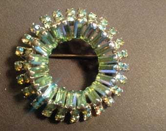 Vintage Rhinestone Brooch, 1950s/60s, Dazzling, Round