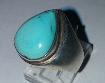 Pear Shaped Turquoise Sterling Silver Ring