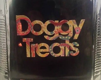 CUSTOM Order Large Dog Treat Jar 1 gallon size