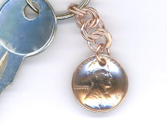 1937 Penny Keychain 80th Anniversary 80th Birthday Gift Coin 1937 Penny