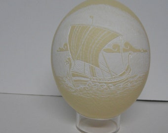 Viking Ship Ostrich Egg