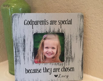 Godparents Frame Gift Godmother Godfather Godparents Gift From Godchild Personalized Picture Frame Board Frame Personalized Frame Gift