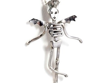 Sterling Silver Angel Jewelry Pendant - Angel Unis Is Uniquely Herself - Robin Wade Jewelry - Empowerment - Unique Jewelry Pendant - 2214