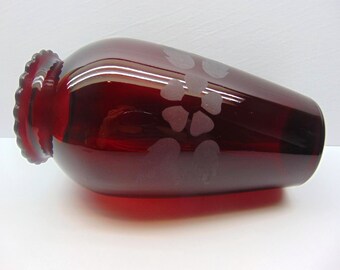 Vintage Ruby Red Glass Vase