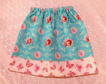 Girls twirl skirt - Elastic Waist - Turquoise and pink Strawberry Shortcake - Pick your size 18 months through 10 years.