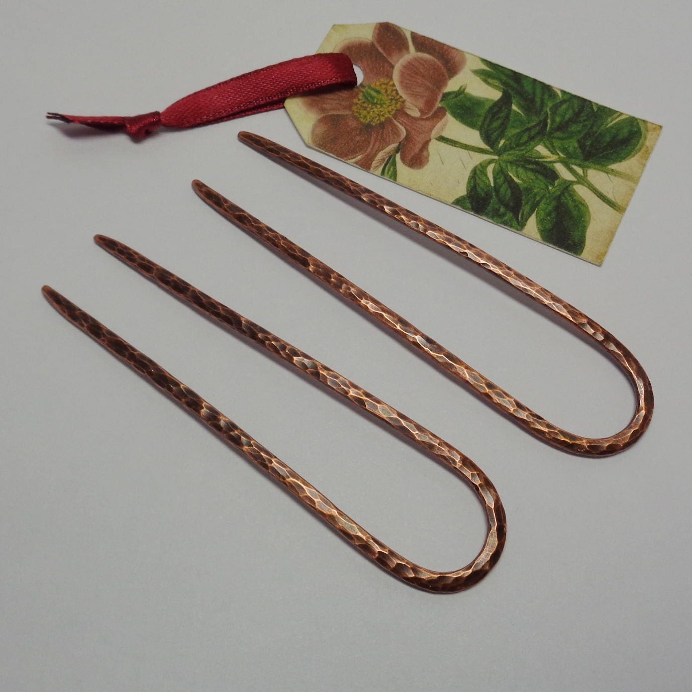 2 Copper Hair Pins 3.5 Boho Hair Accessories Metal