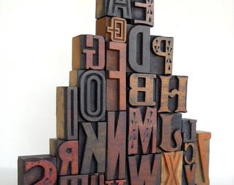A to Z - Vintage Letterpress Wood Type Collection -VG04