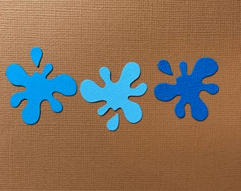 12 Water Splat Die Cuts for Scrapbooking Cards and Paper Crafts Drips Drops Mess Embellishment Card Topper Free Post Australia